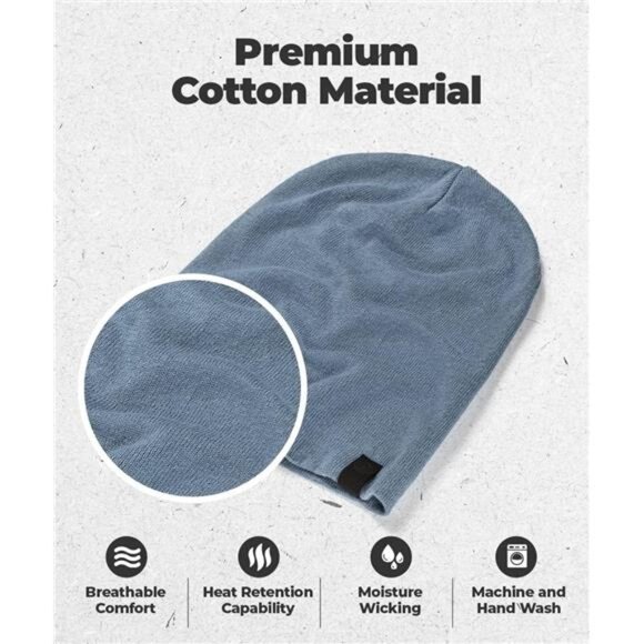 Slouchy Beanie Hat Womens Warm Cotton Soft Knit Winter Casual Daily Hat - Picture 2 of 8